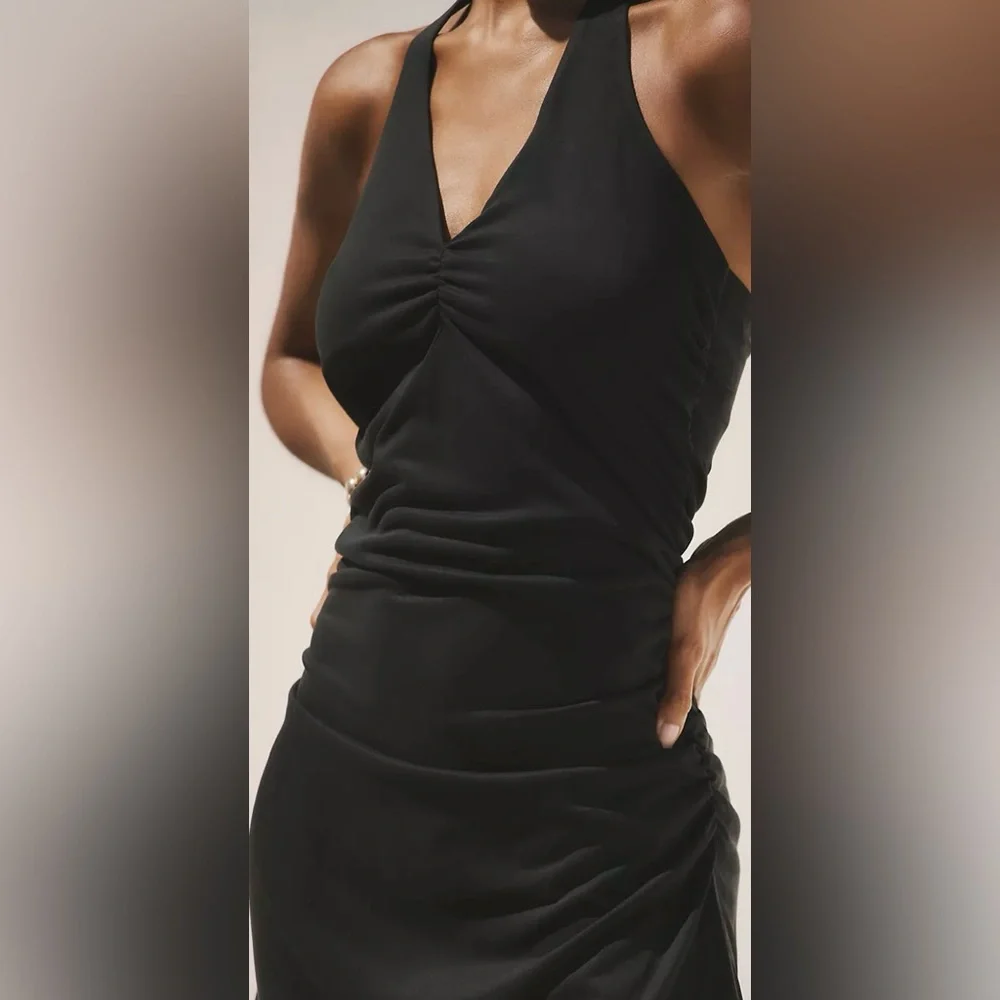 The Ariana Black Mini Halter Dress Size XL